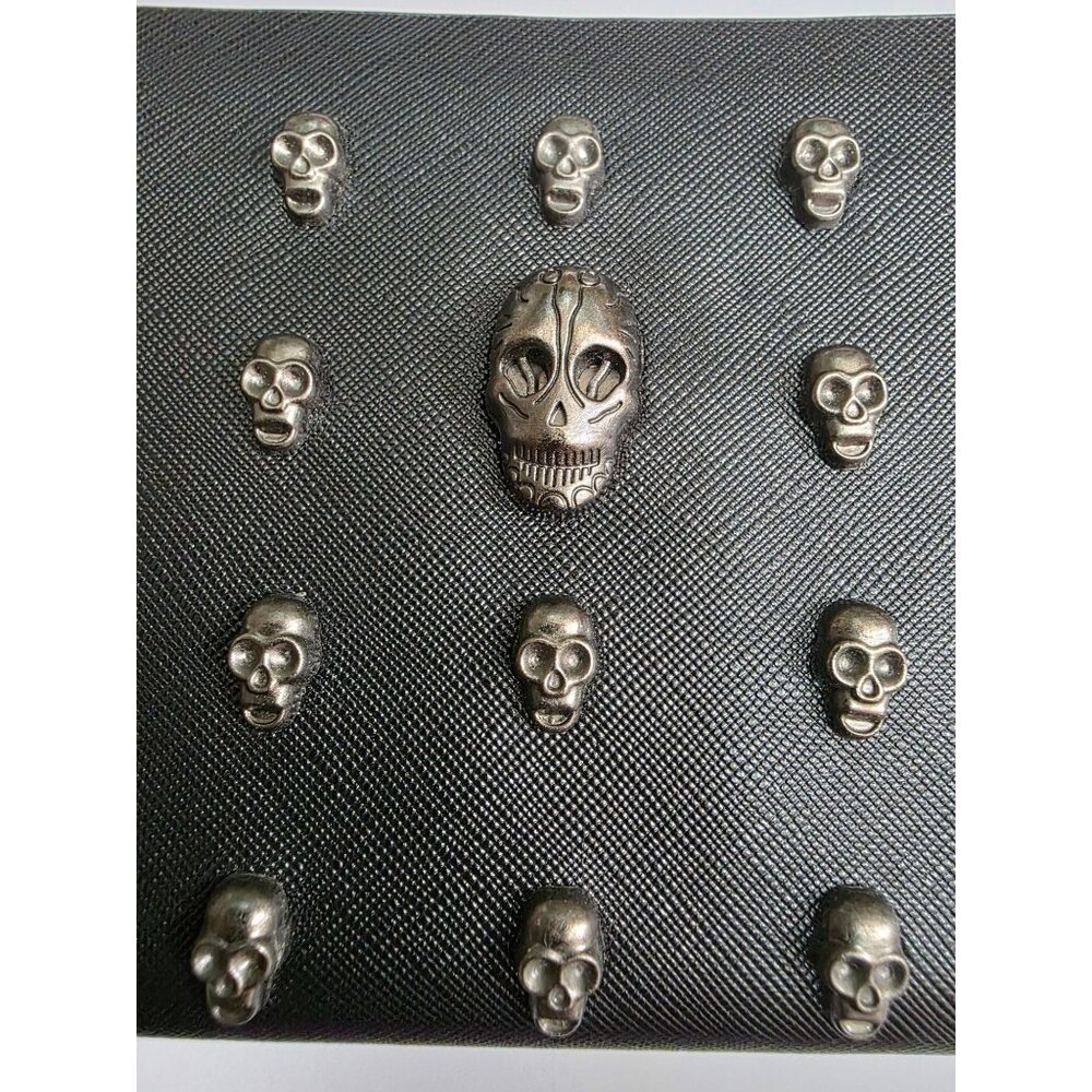 Thomas Wylde Skull Black Wallet Zip Convertible Handstrap New - Picture 2 of 7